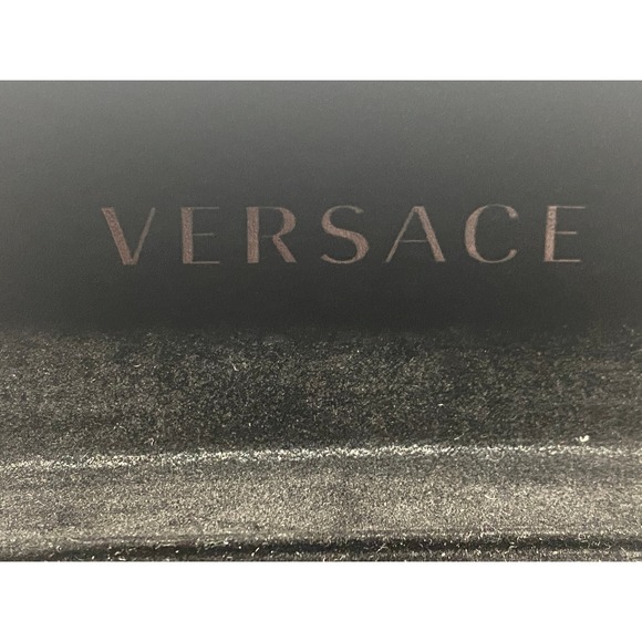 Versace Black Hard Shell Sunglasses Eyeglasses Case Gold Logo Luxury - Picture 3 of 5